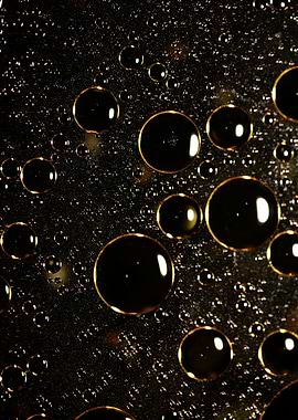 Oil bubbles on water macro