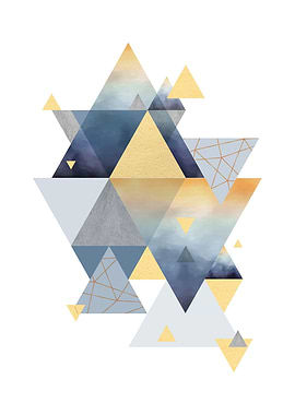 Mustard and Blue Geometric