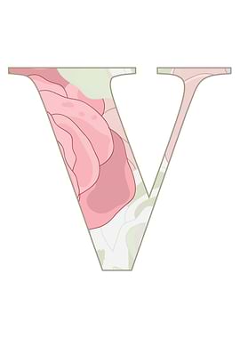 floral letter v