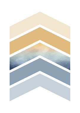 Mustard and Blue Chevrons