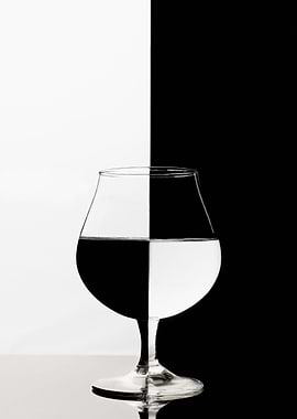 A half full cognac glass