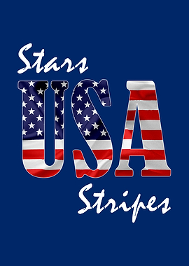 Stars Stripes on blue