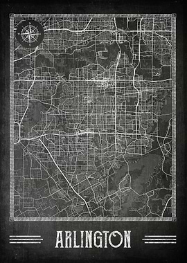 Arlington chalkboard map