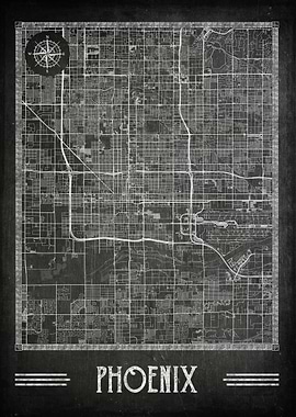 Phoenix chalkboard map