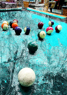 Billiards art print w4