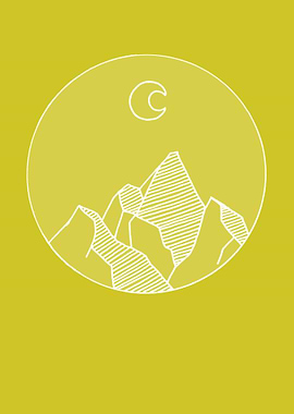 yellow night mountains