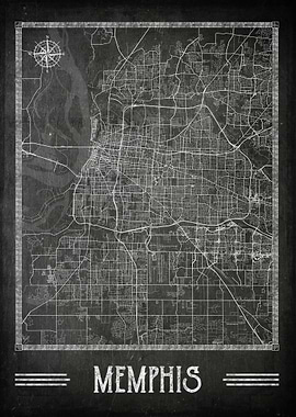 Memphis chalkboard map