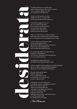Desiderata on Black
