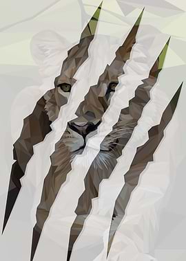 Lioness inside a scratch