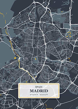 Madrid Spain City Map
