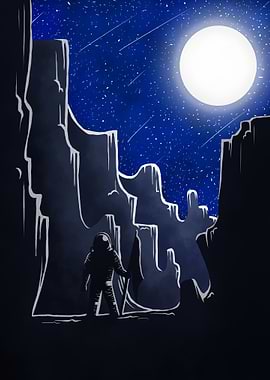 Moonlight rains the space