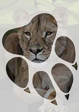 Lioness inside her paw