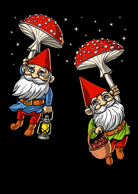Forest Mushrooms Gnomes