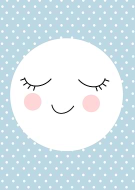 smily Moon happy blue