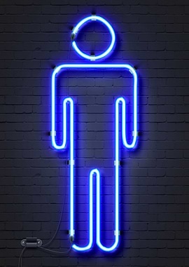 Mens toilet neon sign