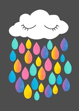 watercolour cloud rain