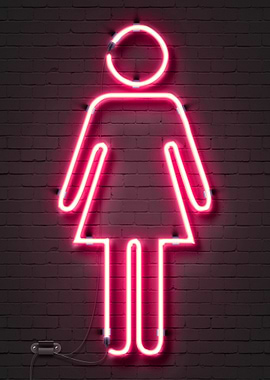 Womens toilet neon sign