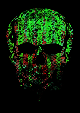 Green skull head patterned