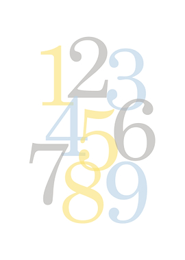 Numbers nursery boy art