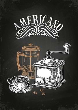 Vintage coffee poster