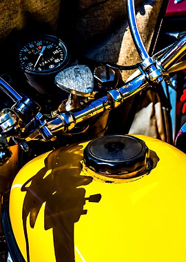 Yellow Motorbike Vertical