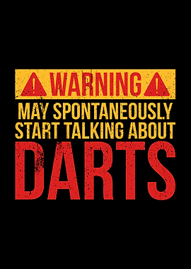 WARNING DARTS FUNNY POSTER