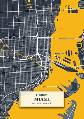 Miami Florida City Map