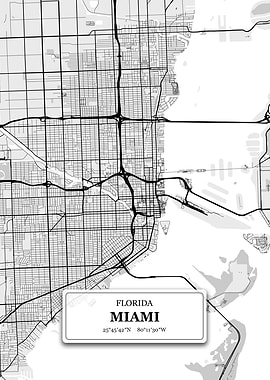 Miami Florida City Map