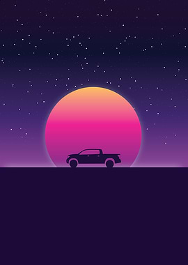 Retro 80s Pickup Truck