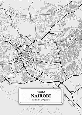 Nairobi Kenya City Map