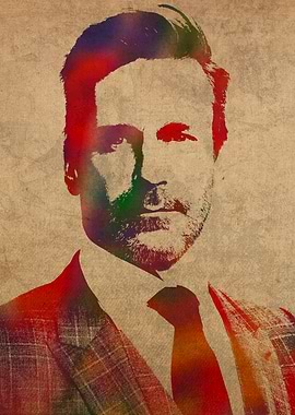 Jon Hamm Watercolor Art