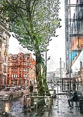 Manchester city watercolor