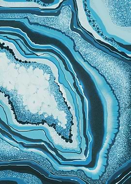 Blue Gold Geode Gemstone