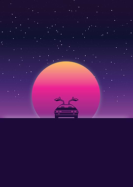 Retro 80s Future Car