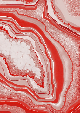 Coral Red Geode Agate Gem