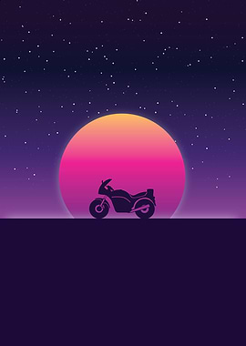 Retro 80s Motor Cycle