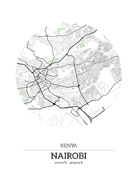 Nairobi Kenya City Map