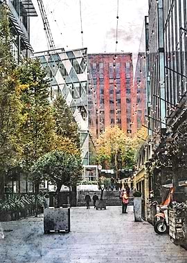 Manchester city watercolor