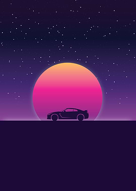 Retro 80s Sports Car