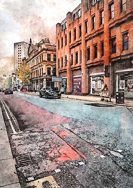 Manchester city watercolor