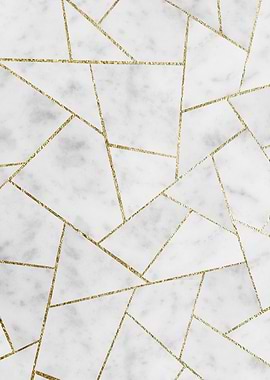 White Marble Gold Geo 1