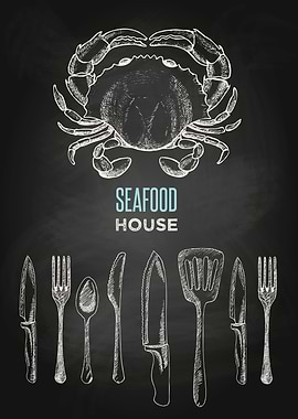Seafood house blackboard