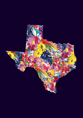 floral Texas state map
