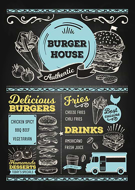 Burger house blackboard