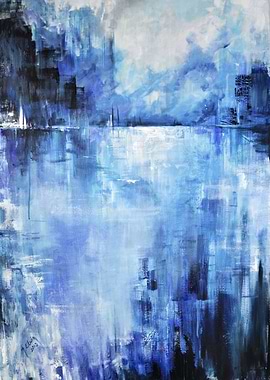 BLUE abstract artwork sea