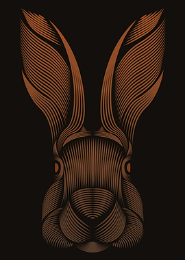 Rabbit animal line art