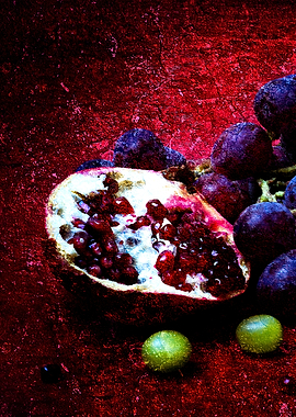 Grapes Pomegranate Left