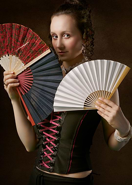 Girl with Fans
