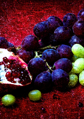 Grapes And A Pomegranate