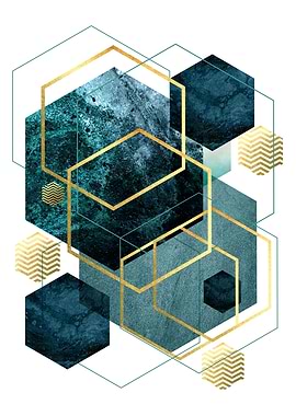 Teal Gold Geometric